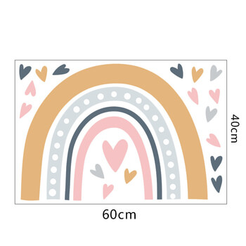 Autocolant pentru camera copilului Rainbow and hearts