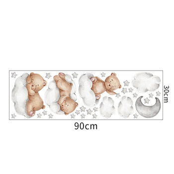 Autocolant pentru camera copilului Sleeping teddy bears with stars