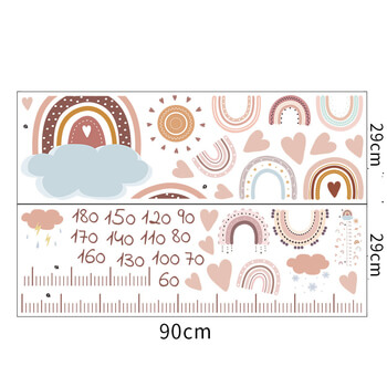 Autocolant pentru camera copilului Rainbow wall height chart