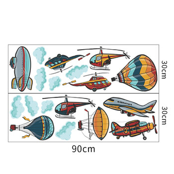 Autocolant pentru camera copilului Colorful airplanes and balloons