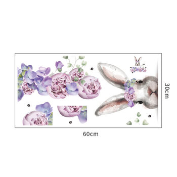 Autocolant pentru camera copilului Bunny lila flowers