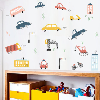 Autocolant pentru camera copilului Kids cars
