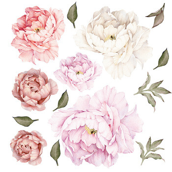Autocolant pentru camera copilului Peony flowers - 60x30cm 2ks