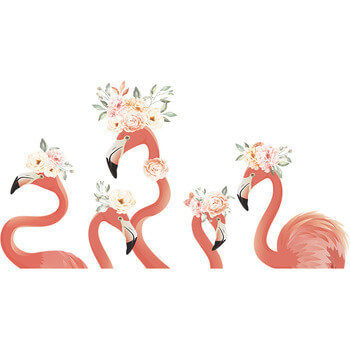 Autocolant pentru camera copilului Flamingos