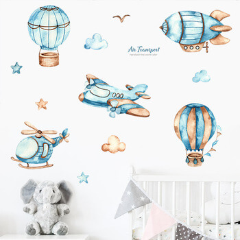 Autocolant pentru camera copilului Airplanes and balloons