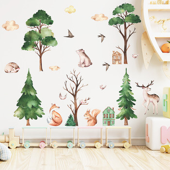 Autocolant pentru camera copilului Forest and animals