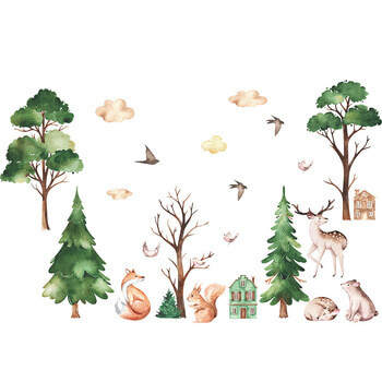 Autocolant pentru camera copilului Forest and animals