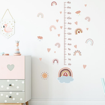 Autocolant pentru camera copilului Rainbow wall height chart