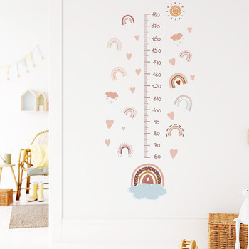 Autocolant pentru camera copilului Rainbow wall height chart