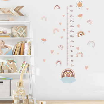 Autocolant pentru camera copilului Rainbow wall height chart
