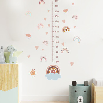 Autocolant pentru camera copilului Rainbow wall height chart