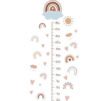 Autocolant pentru camera copilului Rainbow wall height chart