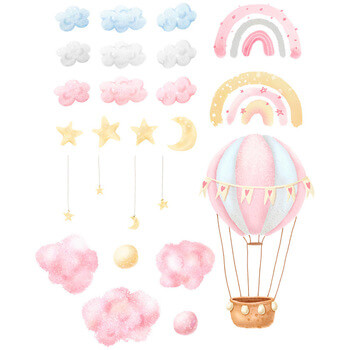 Autocolant pentru camera copilului Balloon clouds and stars