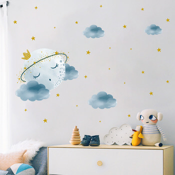 Autocolant pentru camera copilului Sleeping moon - 90x30cm