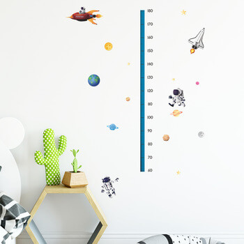 Autocolant pentru camera copilului Children's height chart astronauts