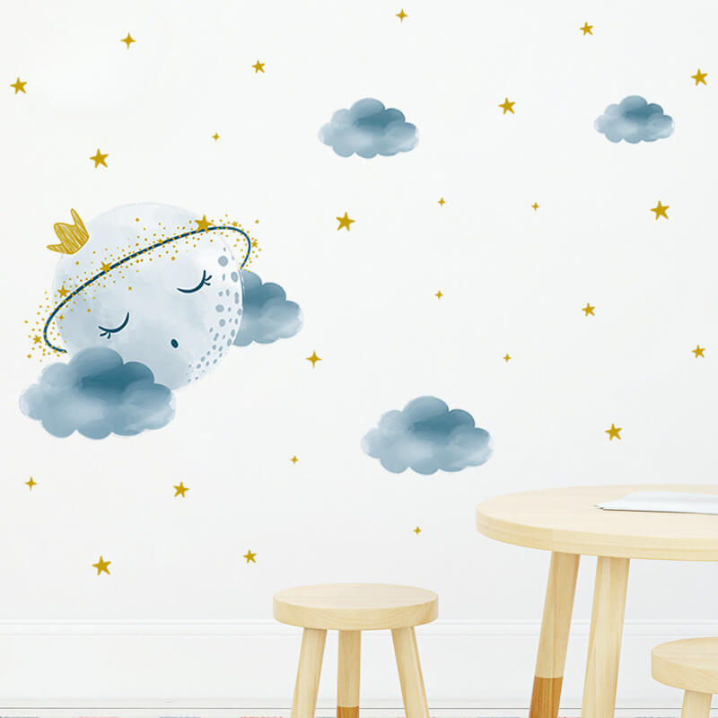 Autocolant pentru camera copilului Sleeping moon - 90x30cm
