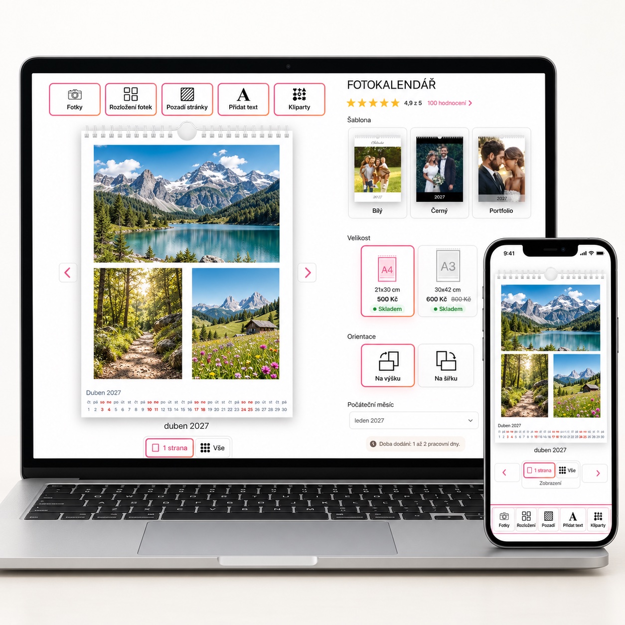Personalizarea unui calendar foto în editorul online